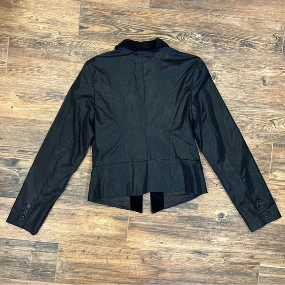 Guess Jeans Black Satin Blazer w/ Velvet Lapel – Women’s Large - Picture 8 of 8